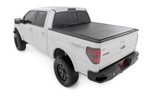 Ford F-150 Hard Tri-Fold Flip Up Bed Cover - Rough Country - '04-'14